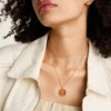 Aries Sutton Zodiac Gold-Tone Stainless Steel Red Carnelian Pendant Necklace