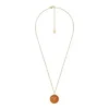 Aries Sutton Zodiac Gold-Tone Stainless Steel Red Carnelian Pendant Necklace
