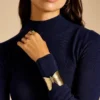 Butterfly Collection Gold-Tone Stainless Steel Cuff Bracelet