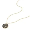Capricorn Sutton Zodiac Gold-Tone Stainless Steel Gray Hematite Pendant Necklace