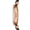 Carlie Mini Three-Hand Black Leather Watch