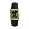 Carraway Three-Hand Black Croco Leather Watch