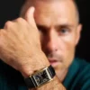 Carraway Three-Hand Black Croco Leather Watch