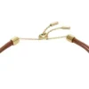 Ellis Glitz Disc Medium Brown Leather Components Bracelet