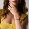 Ellis Mixed Shapes Gold-Tone Brass Station Bracelet