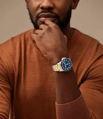 Fossil Blue Dive Three-Hand Date Two-Tone Stainless Steel Watch