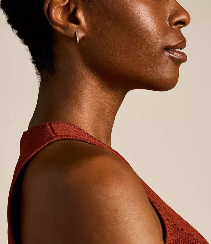 Harlow Linear Texture Gold-Tone Stainless Steel Hoop Earrings Harlow Linear Texture Gold-Tone Stainless Steel Hoop Earrings