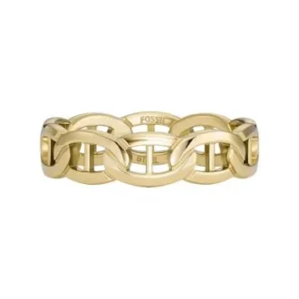 Heritage D-Link Gold-Tone Stainless Steel Band Ring