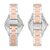 His and Hers Multifunction Two-Tone Stainless Steel Watch Set