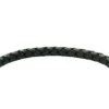 Machine Knurled Texture Leather and Stainless Steel Station Bracelet