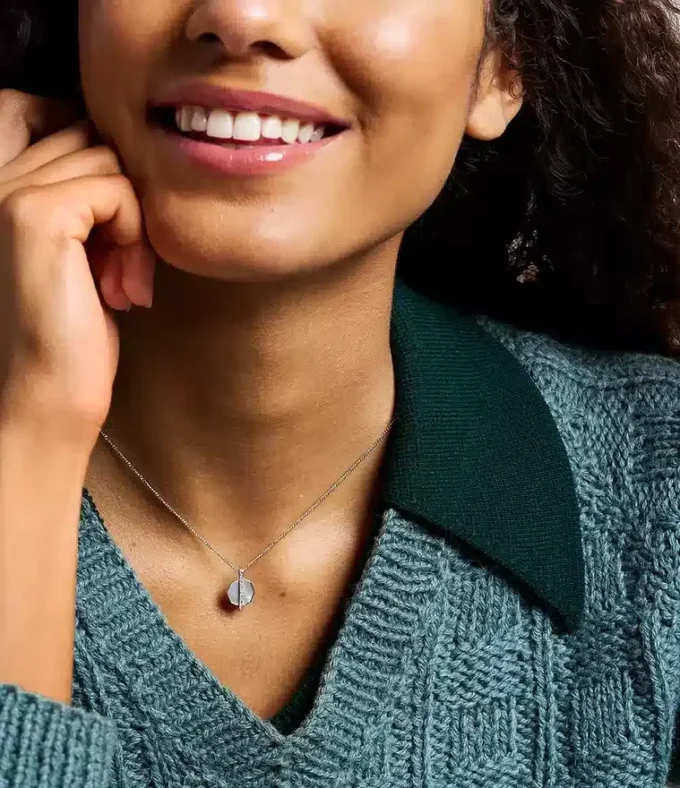 Merrit Timeless Mother Of Pearl Silver-Tone Stainless Steel Pendant Necklace Merrit Timeless Mother Of Pearl Silver-Tone Stainless Steel Pendant Necklace