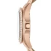 Riley Multifunction Rose Gold-Tone and Sand Leather Watch