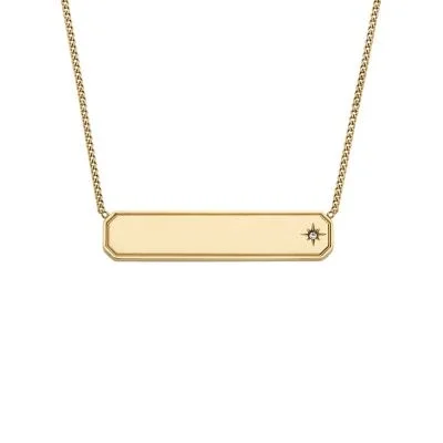 Sadie Gold-Tone Stainless Steel ID Necklace Sadie Gold-Tone Stainless Steel ID Necklace