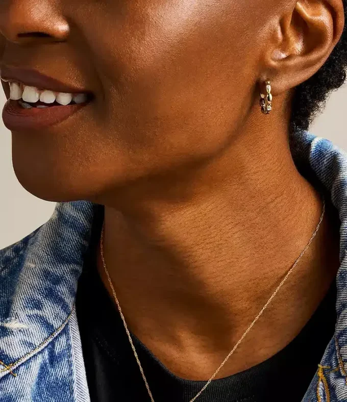 Sutton Evil Eye Gold-Tone Stainless Steel Hoop Earrings Sutton Evil Eye Gold-Tone Stainless Steel Hoop Earrings