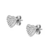 Sutton Glitz Heart Stainless Steel Stud Earrings