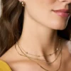 Sutton Heartbeat Gold-Tone Brass Station Necklace