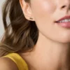 Sutton Heartbeat Gold-Tone Brass Stud Earrings