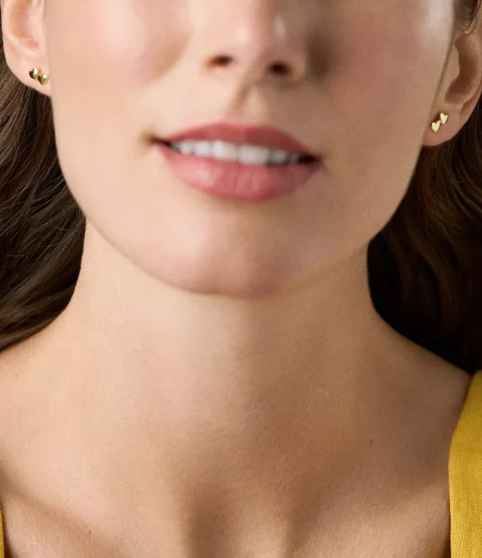 Sutton Heartbeat Gold-Tone Brass Stud Earrings