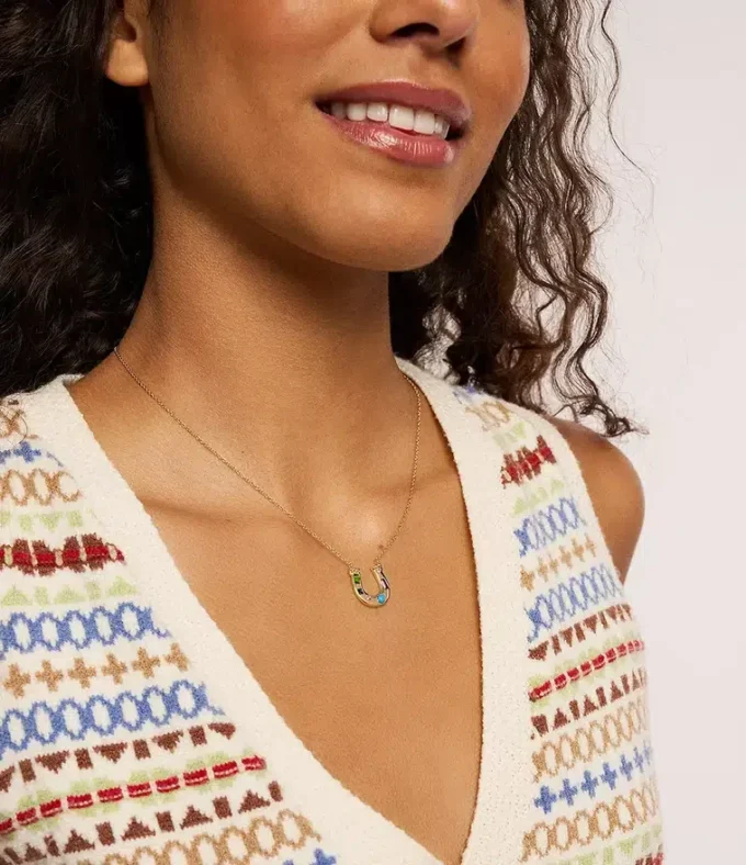 Sutton The Good Luck Collection Gold-Tone Stainless Steel Horseshoe Pendant Necklace Sutton The Good Luck Collection Gold-Tone Stainless Steel Horseshoe Pendant Necklace